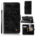 For Lenovo Vibe P1 Retro Copper Button Crazy Horse Horizontal Flip PU Leather Case with Holder & Card Slots & Wallet & Lanyard(Black) - 1