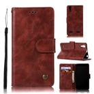 For Lenovo A6000 Retro Copper Button Crazy Horse Horizontal Flip PU Leather Case with Holder & Card Slots & Wallet & Lanyard(Wine Red) - 1