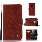 For Lenovo A7010 Retro Copper Button Crazy Horse Horizontal Flip PU Leather Case with Holder & Card Slots & Wallet & Lanyard(Wine Red) - 1