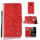 For Lenovo A7010 Retro Copper Button Crazy Horse Horizontal Flip PU Leather Case with Holder & Card Slots & Wallet & Lanyard(Red) - 1