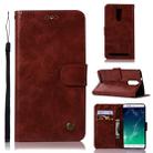 For Lenovo K5 Note Retro Copper Button Crazy Horse Horizontal Flip PU Leather Case with Holder & Card Slots & Wallet & Lanyard(Wine Red) - 1