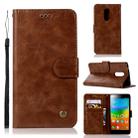 For Lenovo K6 Note Retro Copper Button Crazy Horse Horizontal Flip PU Leather Case with Holder & Card Slots & Wallet & Lanyard(Brown) - 1