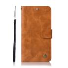 For Lenovo K8 Note Retro Copper Button Crazy Horse Horizontal Flip PU Leather Case with Holder & Card Slots & Wallet & Lanyard(Gold Yellow) - 1