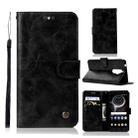 For Lenovo K8 Note Retro Copper Button Crazy Horse Horizontal Flip PU Leather Case with Holder & Card Slots & Wallet & Lanyard(Black) - 1