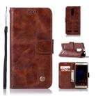 For Lenovo K6 Retro Copper Button Crazy Horse Horizontal Flip PU Leather Case with Holder & Card Slots & Wallet & Lanyard(Brown) - 1