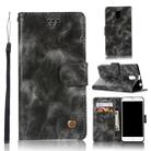 For Lenovo Vibe P1M Retro Copper Button Crazy Horse Horizontal Flip PU Leather Case with Holder & Card Slots & Wallet & Lanyard(Gray) - 1