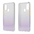 For Samsung Galaxy A21s Gradient Shockproof TPU + Acrylic Case with Detachable Buttons(Purple) - 1