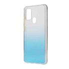 For Samsung Galaxy A21s Gradient Shockproof TPU + Acrylic Case with Detachable Buttons(Blue) - 1