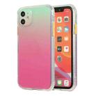 For iPhone 11 Gradient Shockproof TPU + Acrylic Case with Detachable Buttons (Rose Red)) - 1