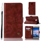 For Lenovo Vibe P2 Retro Copper Button Crazy Horse Horizontal Flip PU Leather Case with Holder & Card Slots & Wallet & Lanyard(Wine Red) - 1