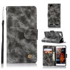 For Lenovo Lemon 3 Retro Copper Button Crazy Horse Horizontal Flip PU Leather Case with Holder & Card Slots & Wallet & Lanyard(Gray) - 1