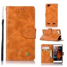 For Lenovo Lemon 3 Retro Copper Button Crazy Horse Horizontal Flip PU Leather Case with Holder & Card Slots & Wallet & Lanyard(Gold Yellow) - 1