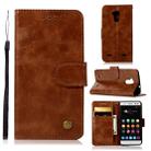 For ZTE V6 Plus / V7 Lite Retro Copper Button Crazy Horse Horizontal Flip PU Leather Case with Holder & Card Slots & Wallet & Lanyard(Brown) - 1