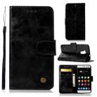 For ZTE V6 Plus / V7 Lite Retro Copper Button Crazy Horse Horizontal Flip PU Leather Case with Holder & Card Slots & Wallet & Lanyard(Black) - 1