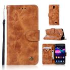 For ZTE N9132 Retro Copper Button Crazy Horse Horizontal Flip PU Leather Case with Holder & Card Slots & Wallet & Lanyard(Gold Yellow) - 1