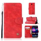For ZTE N9132 Retro Copper Button Crazy Horse Horizontal Flip PU Leather Case with Holder & Card Slots & Wallet & Lanyard(Red) - 1