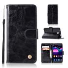 For ZTE N9132 Retro Copper Button Crazy Horse Horizontal Flip PU Leather Case with Holder & Card Slots & Wallet & Lanyard(Black) - 1