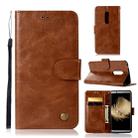 For ZTE AXON7 Retro Copper Button Crazy Horse Horizontal Flip PU Leather Case with Holder & Card Slots & Wallet & Lanyard(Brown) - 1