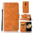 For ZTE AXON7 Retro Copper Button Crazy Horse Horizontal Flip PU Leather Case with Holder & Card Slots & Wallet & Lanyard(Gold Yellow) - 1