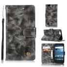 For ZTE N9137 Retro Copper Button Crazy Horse Horizontal Flip PU Leather Case with Holder & Card Slots & Wallet & Lanyard(Gray) - 1