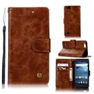 For ZTE N9137 Retro Copper Button Crazy Horse Horizontal Flip PU Leather Case with Holder & Card Slots & Wallet & Lanyard(Brown) - 1