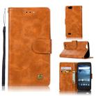 For ZTE N9137 Retro Copper Button Crazy Horse Horizontal Flip PU Leather Case with Holder & Card Slots & Wallet & Lanyard(Gold Yellow) - 1