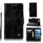 For ZTE N9137 Retro Copper Button Crazy Horse Horizontal Flip PU Leather Case with Holder & Card Slots & Wallet & Lanyard(Black) - 1