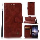 For ZTE Blade V8 Retro Copper Button Crazy Horse Horizontal Flip PU Leather Case with Holder & Card Slots & Wallet & Lanyard(Wine Red) - 1