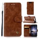 For ZTE Blade V8 Retro Copper Button Crazy Horse Horizontal Flip PU Leather Case with Holder & Card Slots & Wallet & Lanyard(Brown) - 1