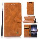 For ZTE Blade V8 Retro Copper Button Crazy Horse Horizontal Flip PU Leather Case with Holder & Card Slots & Wallet & Lanyard(Gold Yellow) - 1