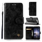 For ZTE Blade V8 Retro Copper Button Crazy Horse Horizontal Flip PU Leather Case with Holder & Card Slots & Wallet & Lanyard(Black) - 1