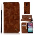 For ZTE Zmax Pro / Z981 Retro Copper Button Crazy Horse Horizontal Flip PU Leather Case with Holder & Card Slots & Wallet & Lanyard(Brown) - 1