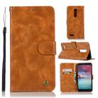 For ZTE Zmax Pro / Z981 Retro Copper Button Crazy Horse Horizontal Flip PU Leather Case with Holder & Card Slots & Wallet & Lanyard(Gold Yellow) - 1