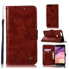 For  ZTE Blade Z Max / Z982 Retro Copper Button Crazy Horse Horizontal Flip PU Leather Case with Holder & Card Slots & Wallet & Lanyard(Wine Red) - 1