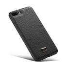 For iPhone SE 2022 / SE 2020 / 8 / 7 Fierre Shann Leather Texture Phone Back Cover Case(Lychee Black) - 2