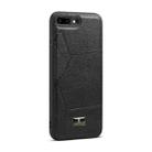 For iPhone SE 2022 / SE 2020 / 8 / 7 Fierre Shann Leather Texture Phone Back Cover Case(Ox Tendon Black) - 1