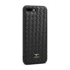 Fierre Shann Leather Texture Phone Back Cover Case For iPhone 8 Plus / 7 Plus(Woven Black) - 1