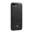 Fierre Shann Leather Texture Phone Back Cover Case For iPhone 8 Plus / 7 Plus(Ox Tendon Black) - 1