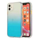 For iPhone 11 Pro Max Gradient Shockproof TPU + Acrylic Case with Detachable Buttons (Blue) - 1