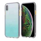 For iPhone X / XS Gradient Shockproof TPU + Acrylic Case with Detachable Buttons(Green) - 1