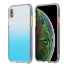 For iPhone X / XS Gradient Shockproof TPU + Acrylic Case with Detachable Buttons(Blue) - 1