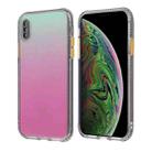 For iPhone XS Max Gradient Shockproof TPU + Acrylic Case with Detachable Buttons(Rose Red) - 1