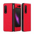 For Samsung Galaxy Fold 5G / Fold 4G Leather Texture + PC Full Coverge Folding Case(Red Cross Texture) - 1