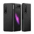 For Samsung Galaxy Fold 5G / Fold 4G Leather Texture + PC Full Coverge Folding Case(Black Cross Texture) - 1