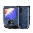For Motorola Razr 2020 Leather Texture + PC Full Coverge Folding Case(Blue Litchi Texture) - 1
