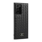 For Samsung Galaxy Note20 Fierre Shann Leather Texture Phone Back Cover Case(Woven Black) - 1