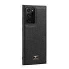 For Samsung Galaxy Note20 Ultra Fierre Shann Leather Texture Phone Back Cover Case(Lychee Black) - 1
