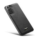 For Samsung Galaxy S21 5G Fierre Shann Leather Texture Phone Back Cover Case(Cowhide Black) - 2