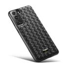For Samsung Galaxy S21 5G Fierre Shann Leather Texture Phone Back Cover Case(Woven Black) - 2