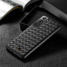 For Samsung Galaxy S21 5G Fierre Shann Leather Texture Phone Back Cover Case(Woven Black) - 5